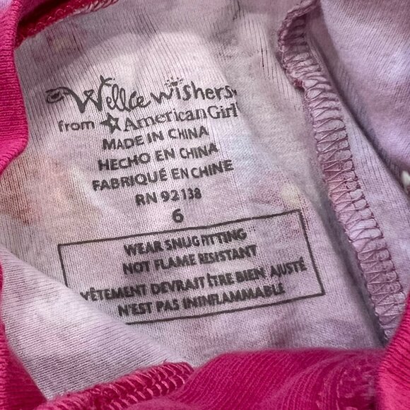 American Girl WellieWishers Hop to It Girls 6 Pajamas Purple Bunny Print - Picture 3 of 4